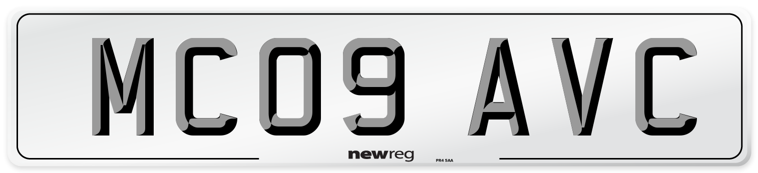 MC09 AVC Number Plate from New Reg
